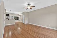 Open floor plan down showcases spacious living.