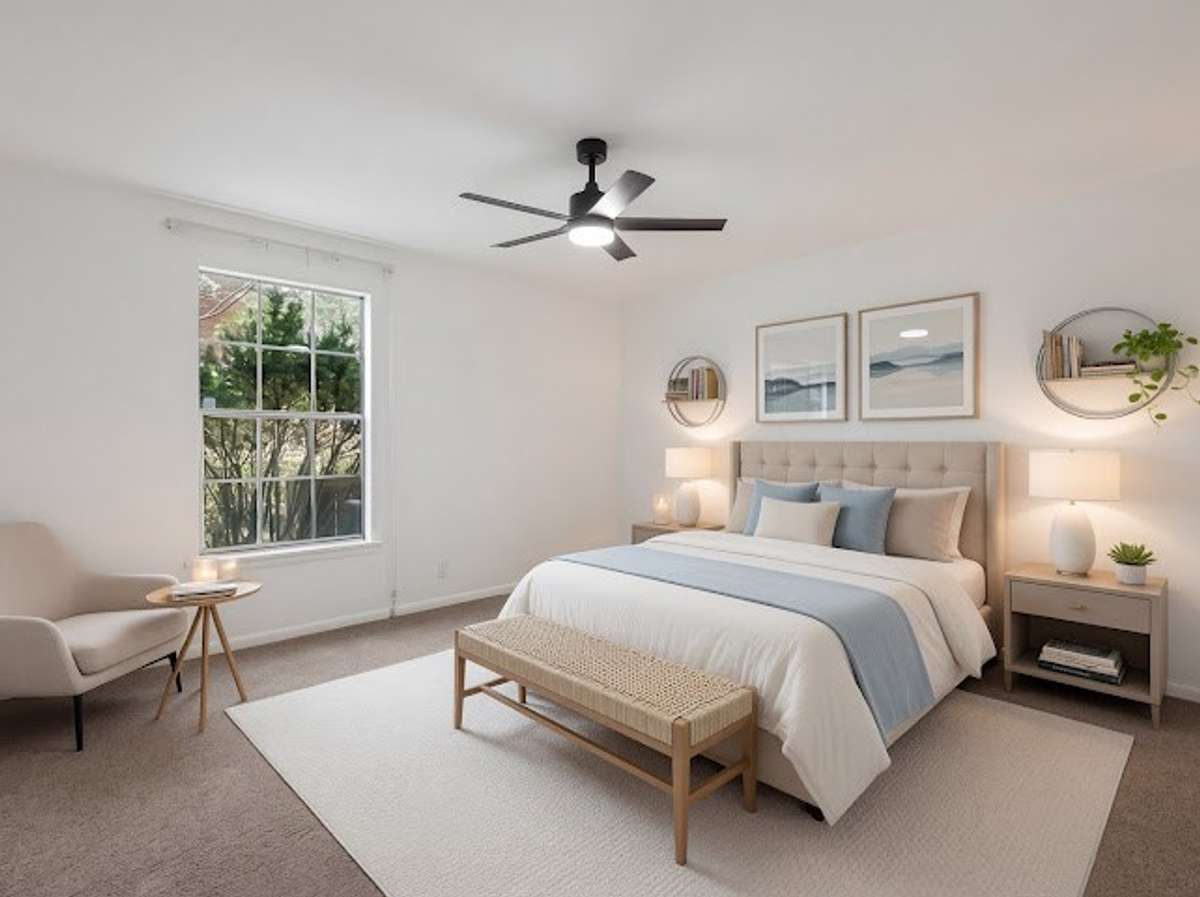 This is a VIRTUAL STAGE of the Bedroom area just so you can visualize what it could look like!