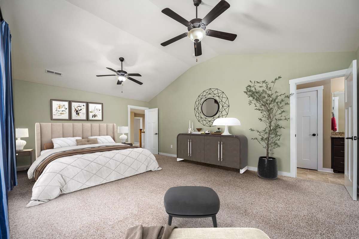 Virtually staged Bedroom 3 photo