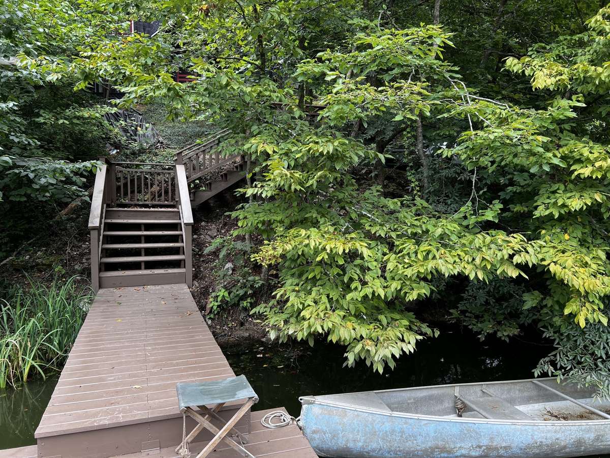 What a great luxury to have your canoe and kayak cast off ready!