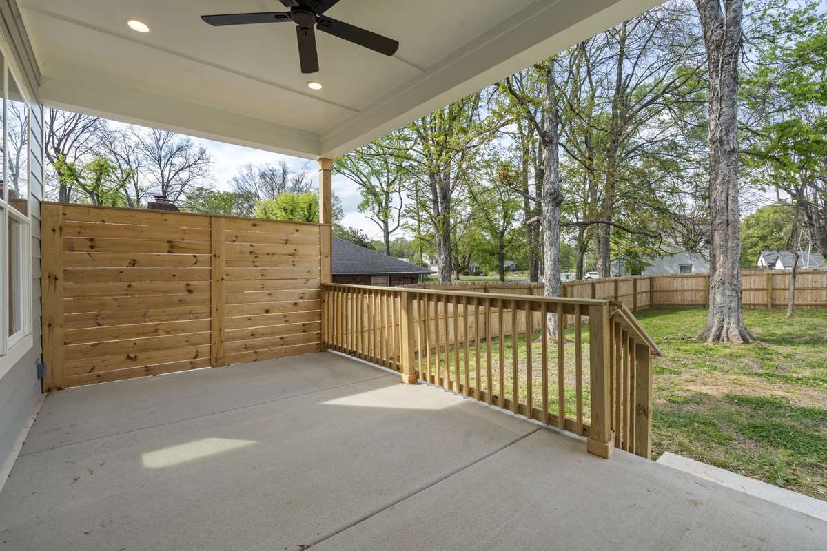 Covered patio off the living spaces downstairs