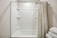 Your combo tub & shower comes equipped with built in shelving. 549 Montrose Dr. Mt. Juliet, TN 37122