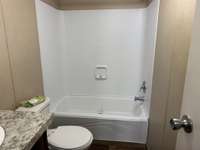 Full Bath- tub/shower combo, single vanity
