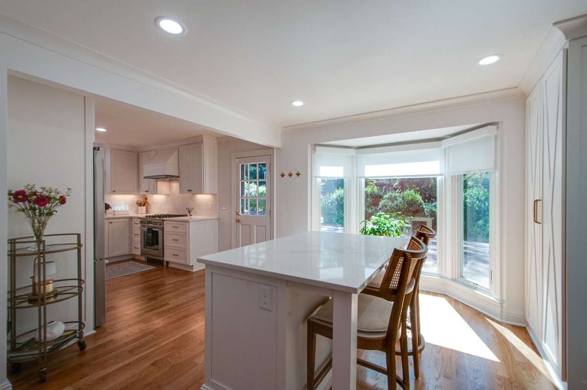 All the windows in the house are covered with custom Graber shades.