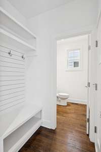 Coat drop and half bath off