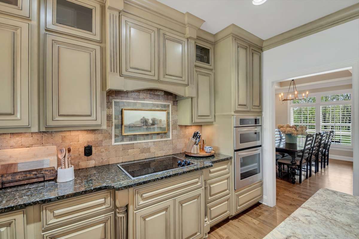 kitchen with dining room view