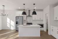 Welcome to your beautifully designed kitchen featuring sleek white options that create a bright and airy atmosphere. Your kitchen is both functional and inviting, making it a delightful space for meal preparation and entertainment.