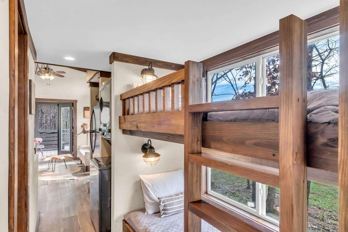 Envision curling up in one of the bunk beds with a book and looking out the window to gaze at the lake!