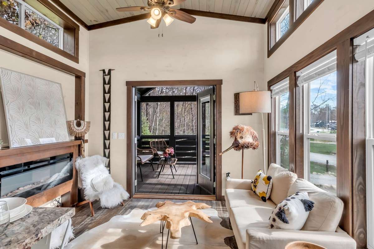 The home is being sold fully furnished with the exception of some art pieces