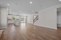 Open concept living room, kitchen and dining!