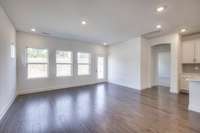 This photo is a sample of the Sutherland floorplan.  Options and exterior will vary depending on customer selections and preferences.