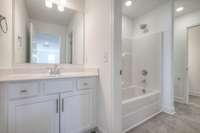 This photo is a sample of the Sutherland floorplan.  Options and exterior will vary depending on customer selections and preferences.