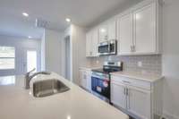 This photo is a sample of the Sutherland floorplan.  Options and exterior will vary depending on customer selections and preferences.