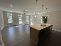 Open floor plan with spacious living room