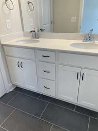 Double Vanity with Quartz and under mount sinks