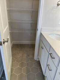 Large linen closet in master bath