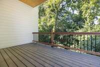 Tongue-and-groove ceilings and built-in can lights make this space cozy, private, and perfect for relaxation.