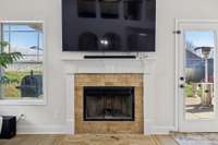 Real wood burning fireplace!