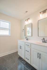 Upstairs Guest Bathroom Has a Double Vanity!