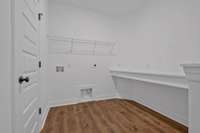 Spacious laundry room.