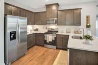 Pictures are of our furnished model home & of an empty previously built home.  Features may vary. Refrigerator, washer & dryer are not included.