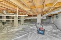 Crawl space can also be a great storage area.