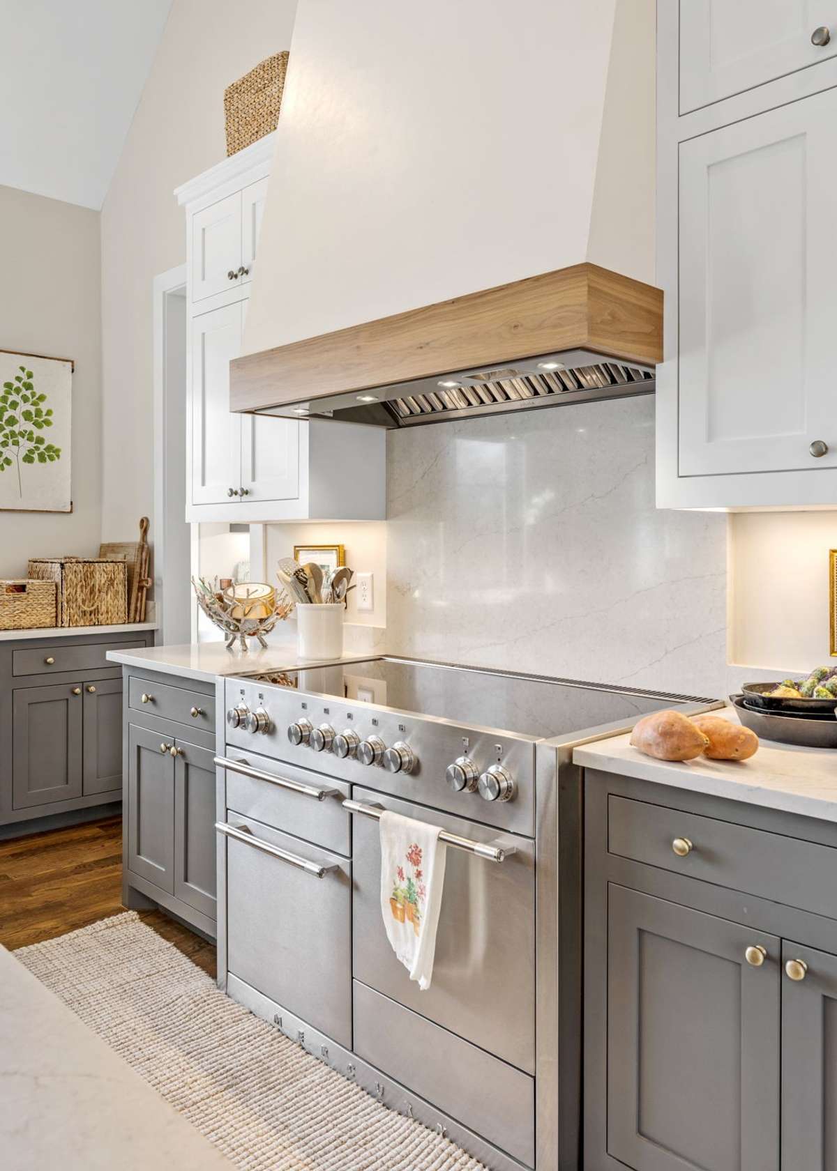 Maple finishes from trees at Clear Sky Farm (i.e. 934 Hickory Hills Drive) adorn the professional vent hood.