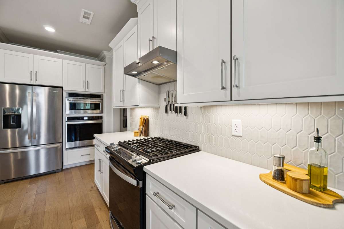 The kitchen refrigerator will also remain with the property.