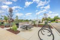 Community grill area and bike rack