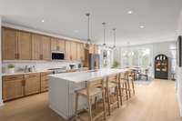 Alternate kitchen island gives additional storage and counter space