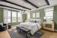 Primary bedroom full of natural light! *Photos are of a similar floor plan with different finishes and are for representational purposes only*