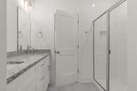 Step into luxury with this large owner's walk-in shower, designed to elevate your daily routine.