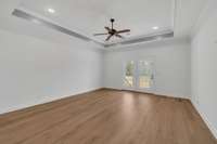 Primary Bedroom with Tray Ceiling.