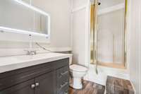 Full bathroom featuring classic finishes and walk in shower.