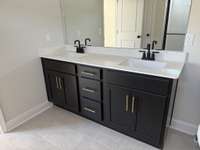 Quartz counters with dual sinks (not actual home)