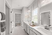 Primary bathroom with double vanity