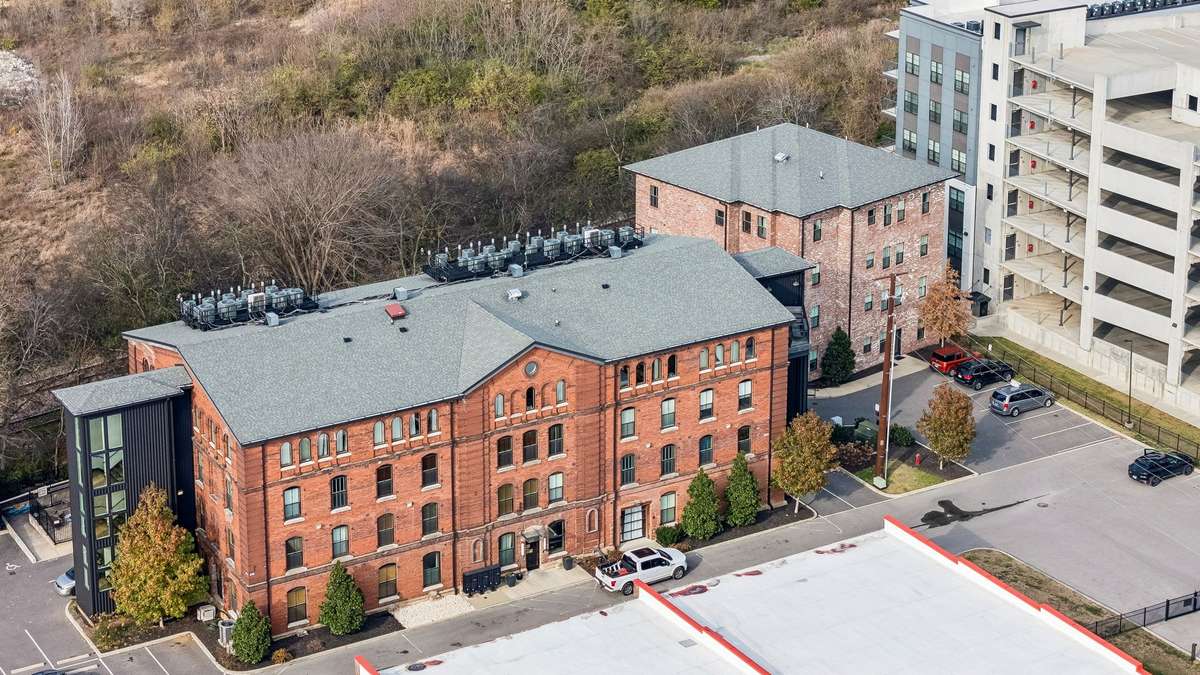 Aerial view of the main 1865 Building.