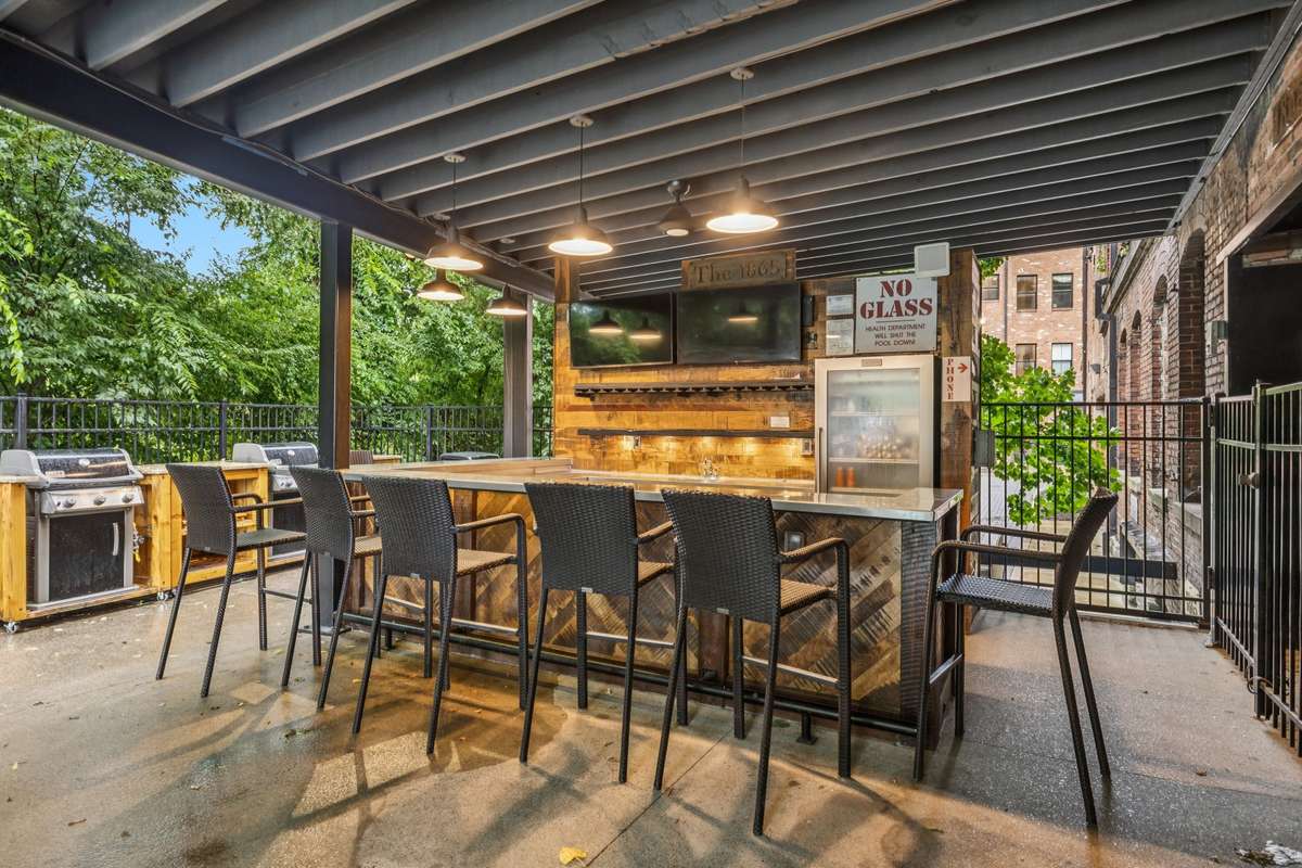 Outdoor bar area.