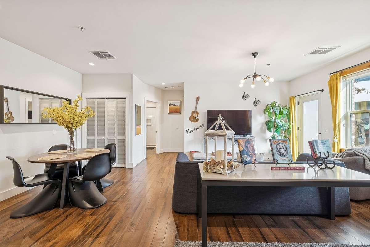 Dining area open to family room.
