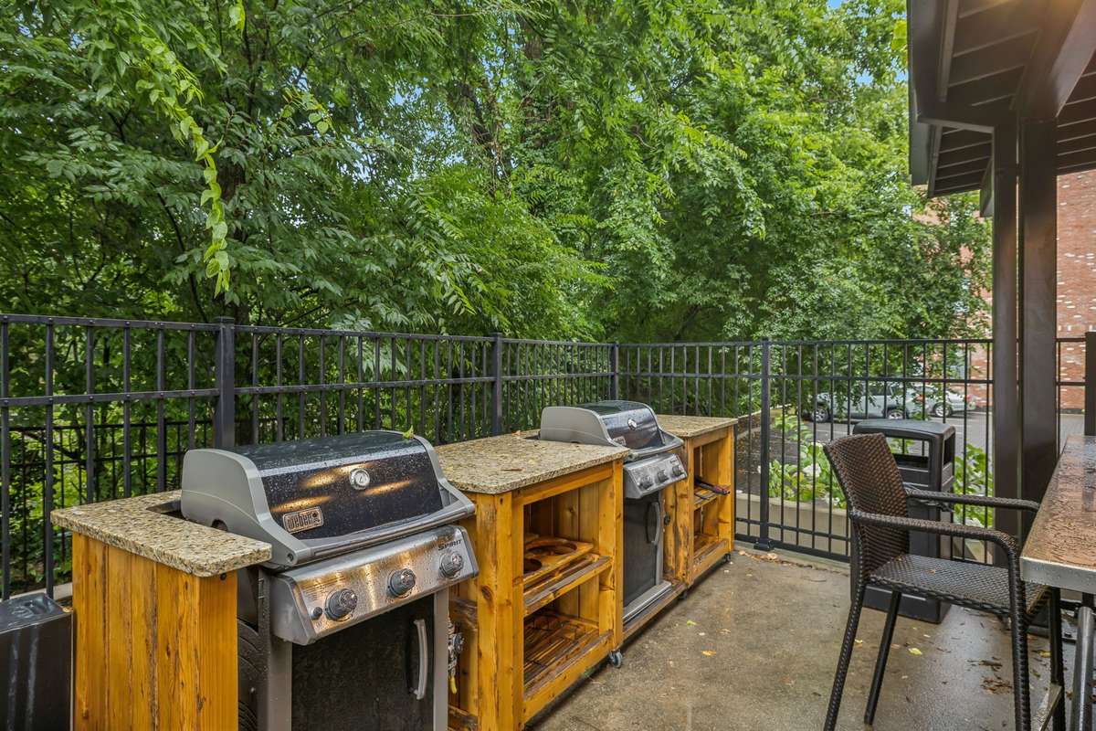 Outdoor barbecue area.