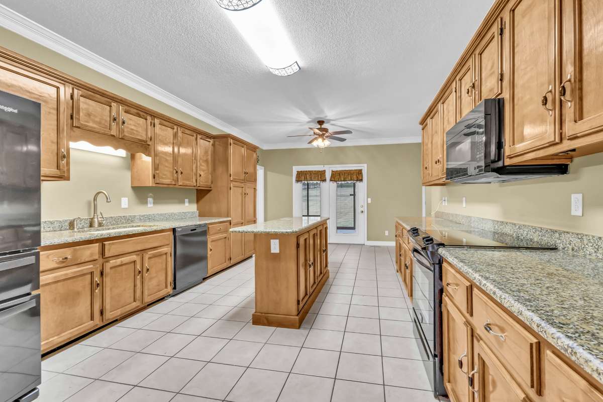 View into kitchen from Dining