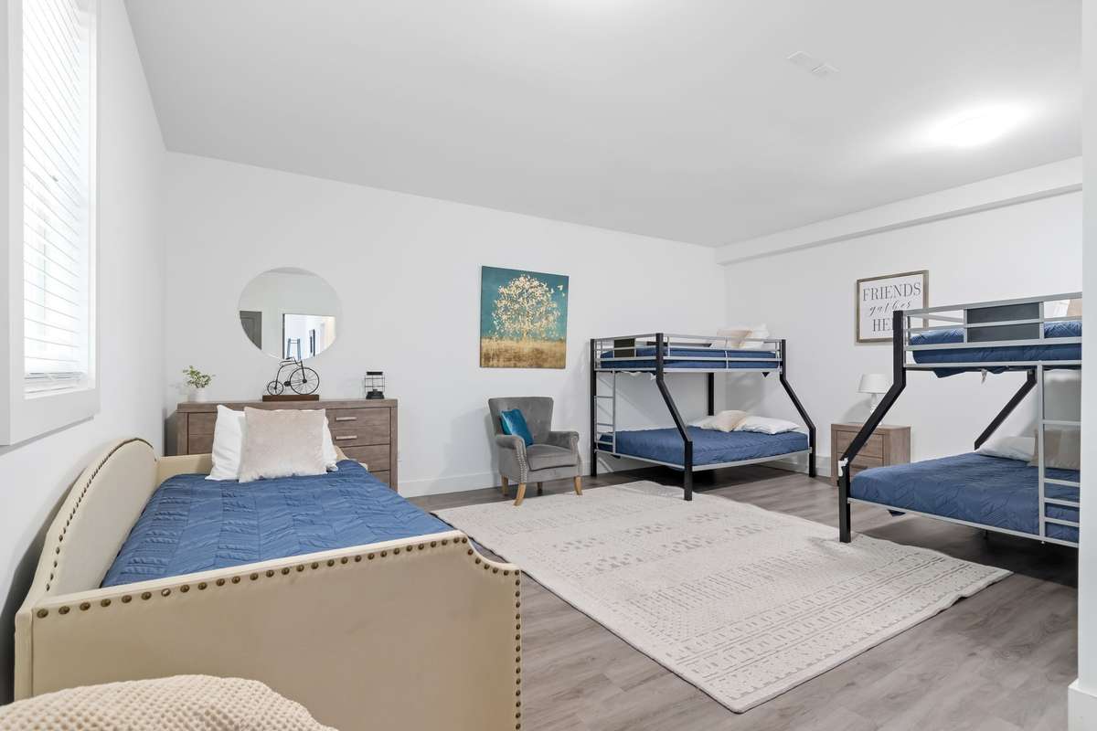 Currently used as bedroom #4, this space would also be perfect for a bonus room or home gym.