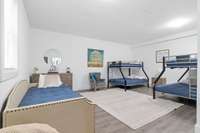 Currently used as bedroom #4, this space would also be perfect for a bonus room or home gym.