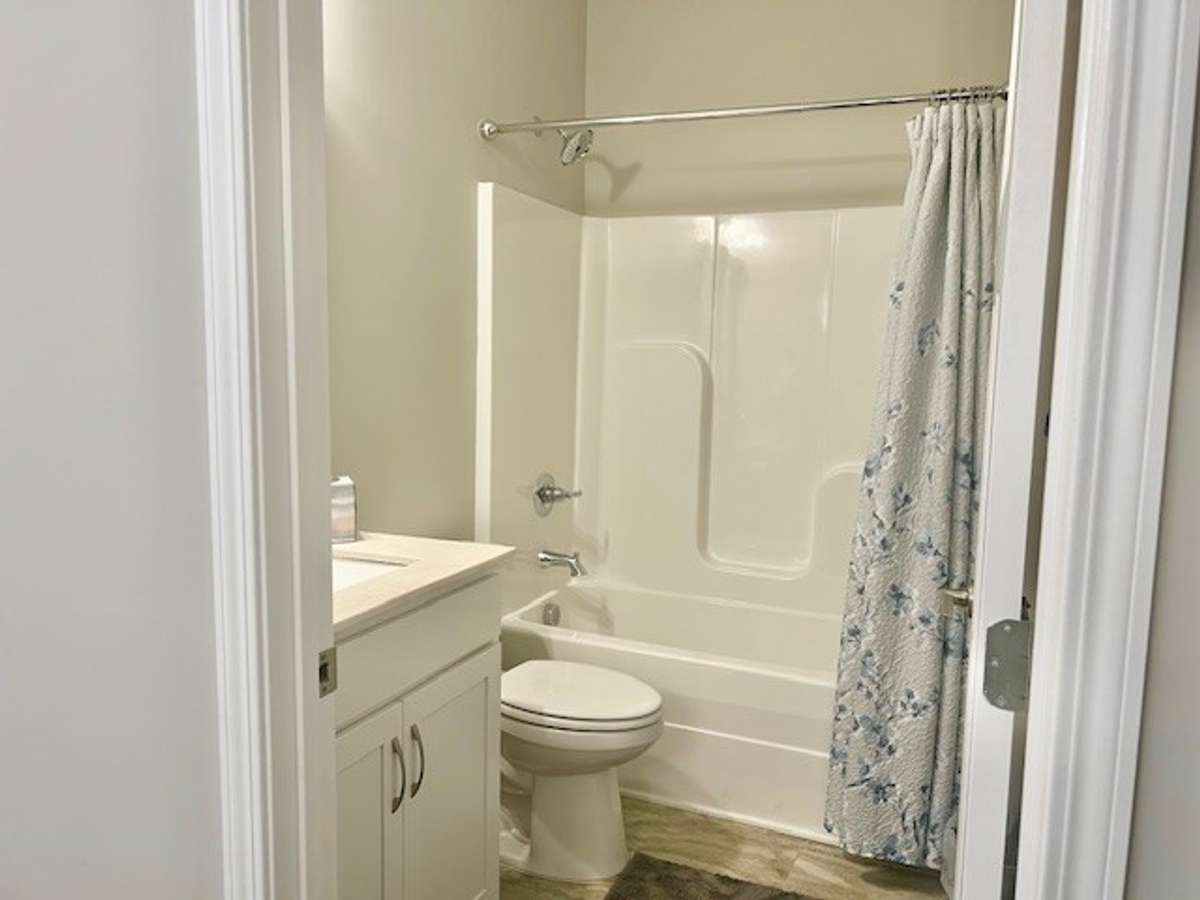 Second bathroom has a tub/shower combination.