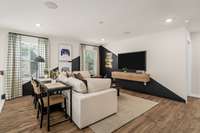 *Photo of our staged model home to show furniture and layout ideas