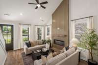 *Photo of our staged model home to show furniture and layout ideas
