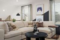 *Photo of our staged model home to show furniture and layout ideas