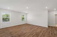 Spacious loft at the top of the stairs