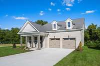 Carriage garage doors and oversized 2-car garage