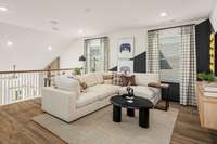 *Photo of our staged model home to show furniture and layout ideas